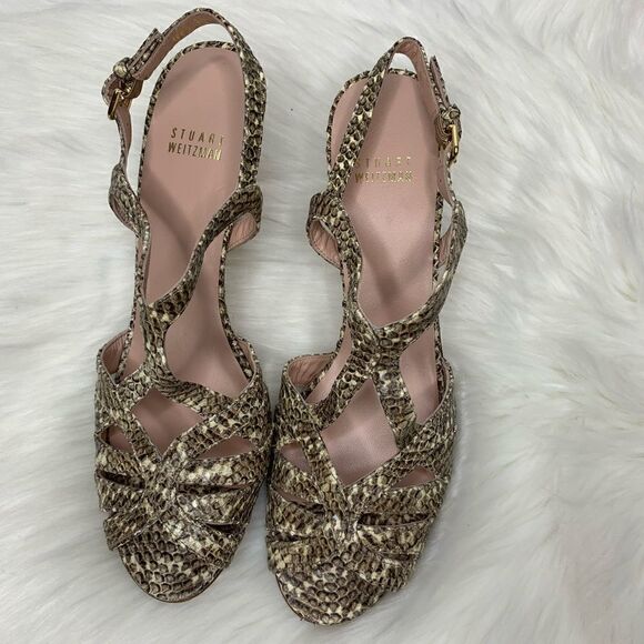 Stuart weitzman snakeskin slingback sandals - Picture 2 of 7